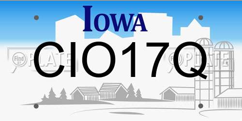 CIO17Q Iowa License Plate