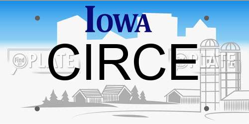 CIRCE Iowa License Plate