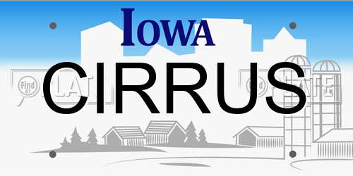 CIRRUS Iowa License Plate