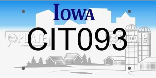 CIT093 Iowa License Plate