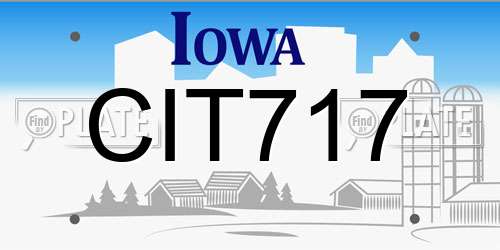 CIT717 Iowa License Plate