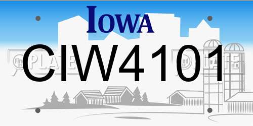 CIW4101 Iowa License Plate