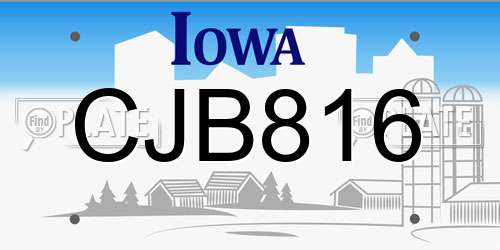 CJB816 Iowa License Plate