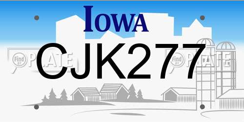 CJK277 Iowa License Plate