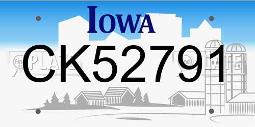 CK52791 Iowa License Plate