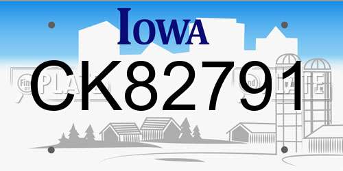 CK82791 Iowa License Plate