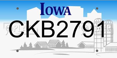 CKB2791 Iowa License Plate
