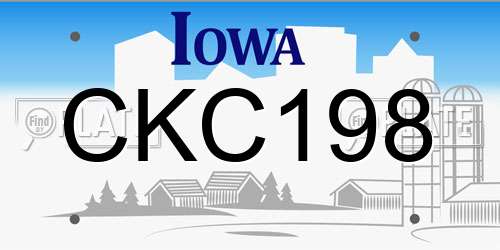 CKC198 Iowa License Plate