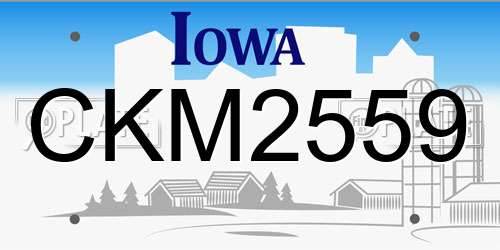 CKM2559 Iowa License Plate