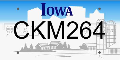 CKM264 Iowa License Plate