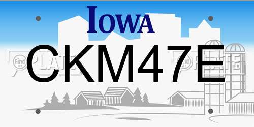 CKM47E Iowa License Plate