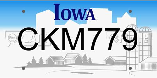 CKM779 Iowa License Plate