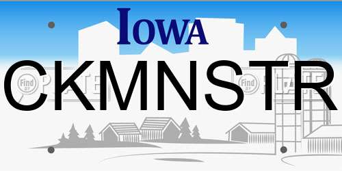 CKMNSTR Iowa License Plate