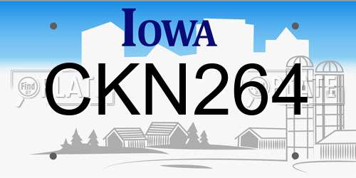 CKN264 Iowa License Plate
