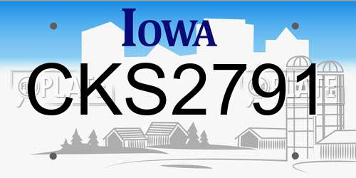 CKS2791 Iowa License Plate