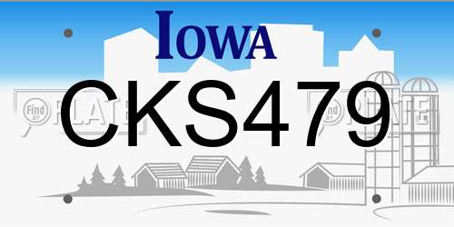 CKS479 Iowa License Plate