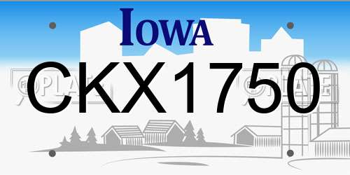 CKX1750 Iowa License Plate