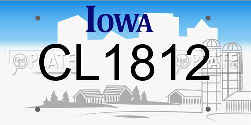 CL1812 Iowa License Plate