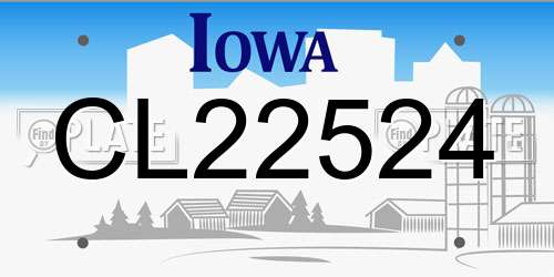 CL22524 Iowa License Plate