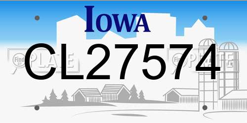 CL27574 Iowa License Plate