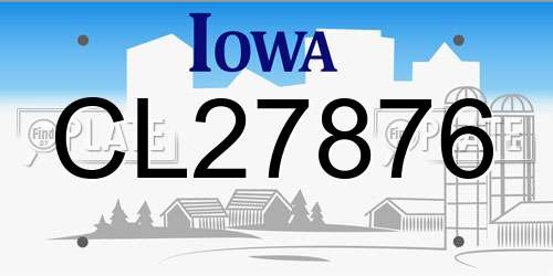 CL27876 Iowa License Plate