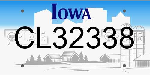 CL32338 Iowa License Plate