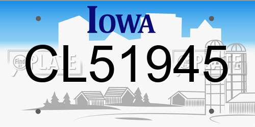 CL51945 Iowa License Plate