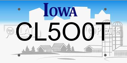 CL5O0T Iowa License Plate