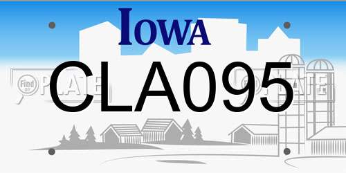 CLA095 Iowa License Plate
