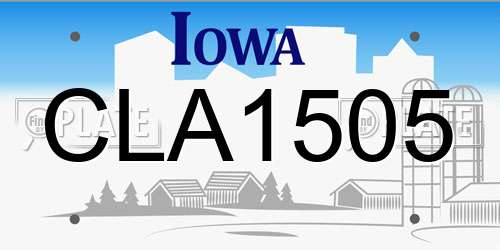 CLA1505 Iowa License Plate
