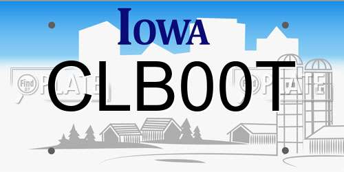 CLB00T Iowa License Plate