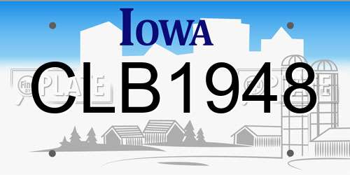 CLB1948 Iowa License Plate