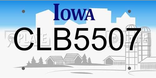 CLB5507 Iowa License Plate