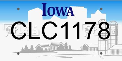 CLC1178 Iowa License Plate