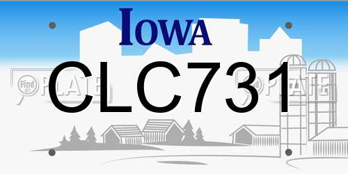 CLC731 Iowa License Plate