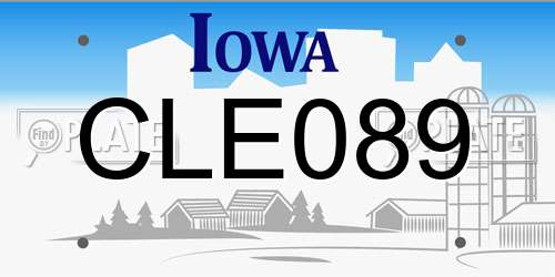 CLE089 Iowa License Plate