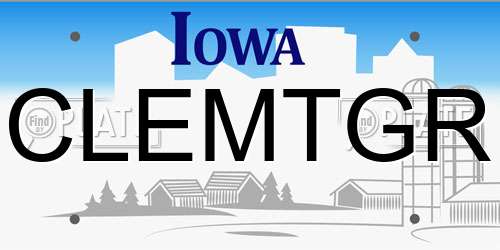 CLEMTGR Iowa License Plate