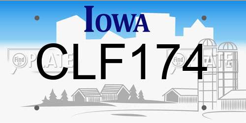 CLF174 Iowa License Plate