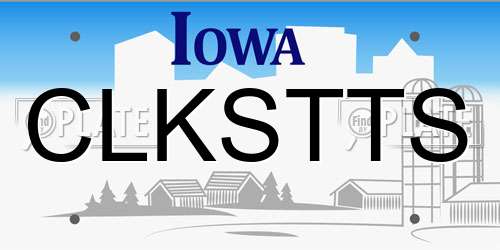 CLKSTTS Iowa License Plate