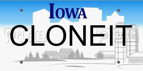 CLONEIT Iowa License Plate
