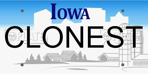 CLONEST Iowa License Plate
