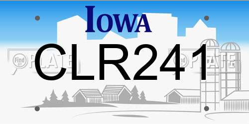 CLR241 Iowa License Plate
