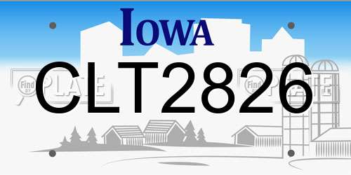 CLT2826 Iowa License Plate