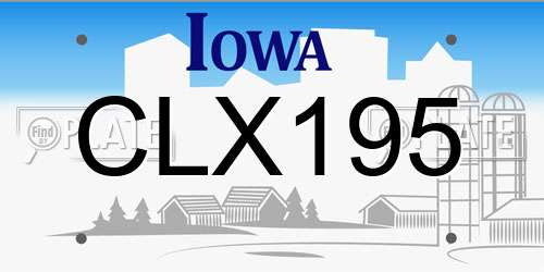 CLX195 Iowa License Plate
