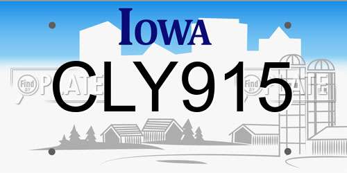 CLY915 Iowa License Plate
