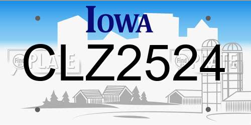 CLZ2524 Iowa License Plate