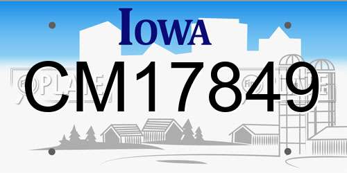 CM17849 Iowa License Plate