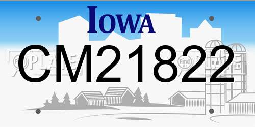 CM21822 Iowa License Plate