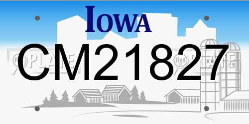CM21827 Iowa License Plate
