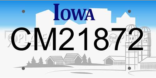 CM21872 Iowa License Plate